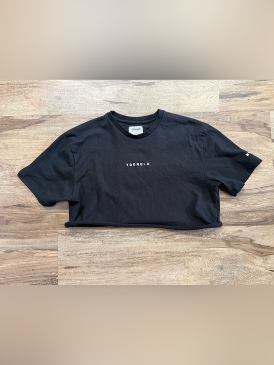 YoungLA Tops - YoungLA Black Cropped Logo Tee